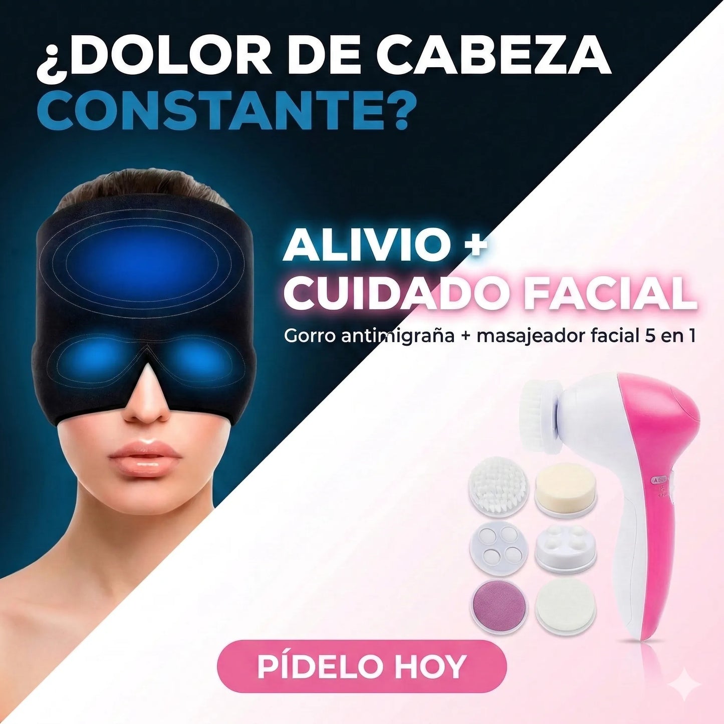 GORRO TERAPEUTICO ANTI-MIGRAÑA + MASAJEADOR FACIAL