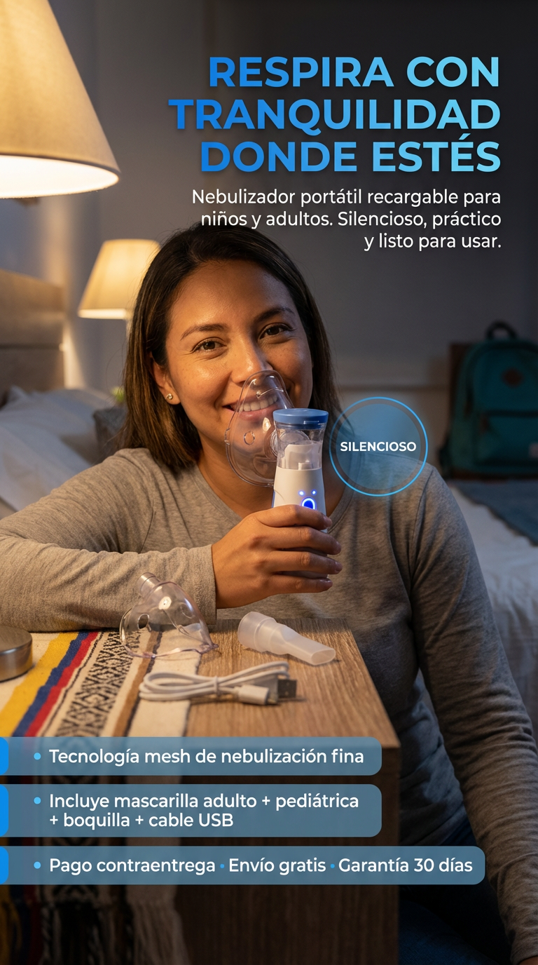 NEBULIZADOR PORTATIL PARA NIÑOS Y ADULTOS