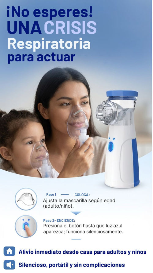NEBULIZADOR PORTATIL PARA NIÑOS Y ADULTOS